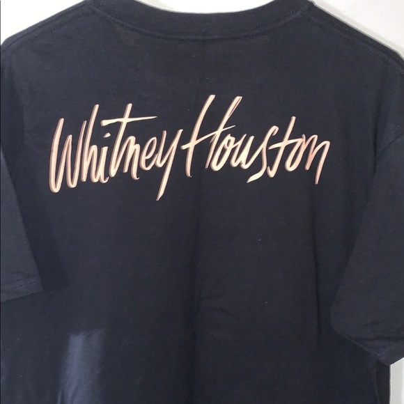 BNWOT Black and Pink Short Sleeve Graphic T-Shirt of Whitney Houston - Picture 4 of 5